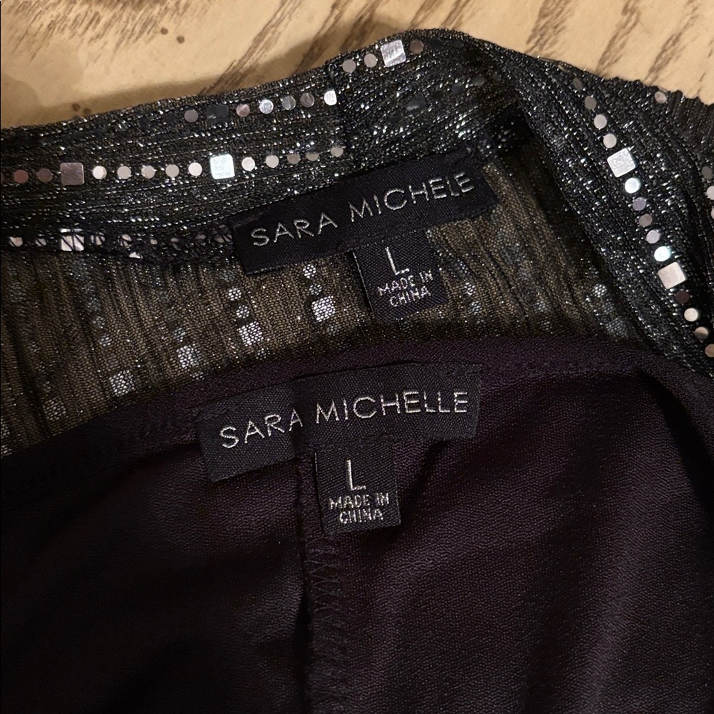 NWT Maxi dress & jacket;sparkling jacket over tank dress,necklace Silver/Black,L - Picture 6 of 12
